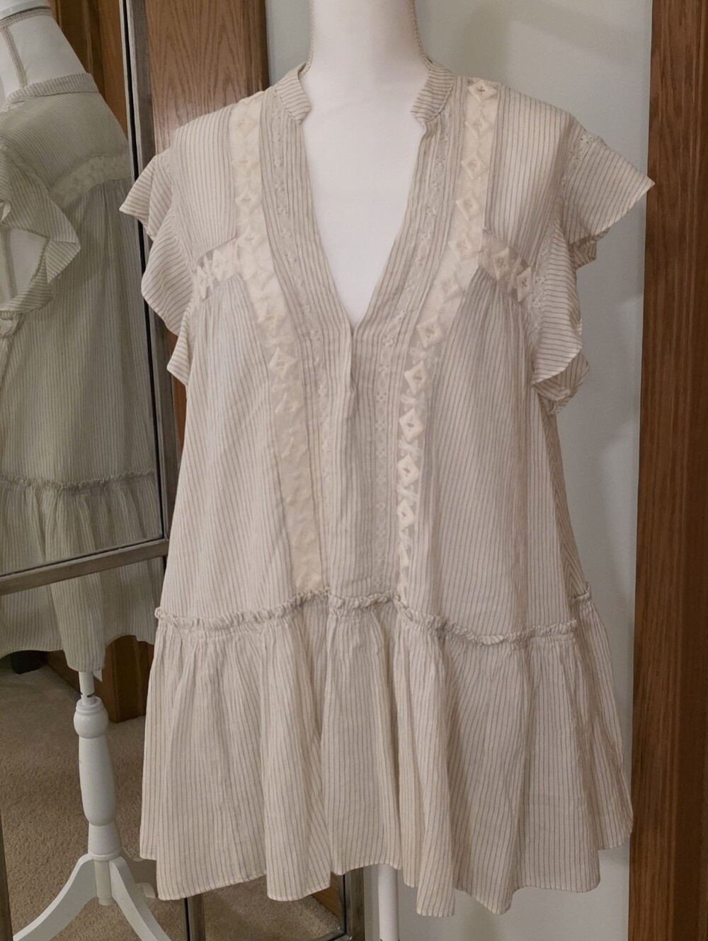 Free People Lace Ruffle Mini Dress